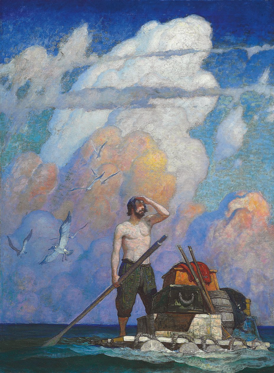 Mailin tai sen tienoilla lauttani meni erittäin hyvin tekijältä Newell Convers Wyeth