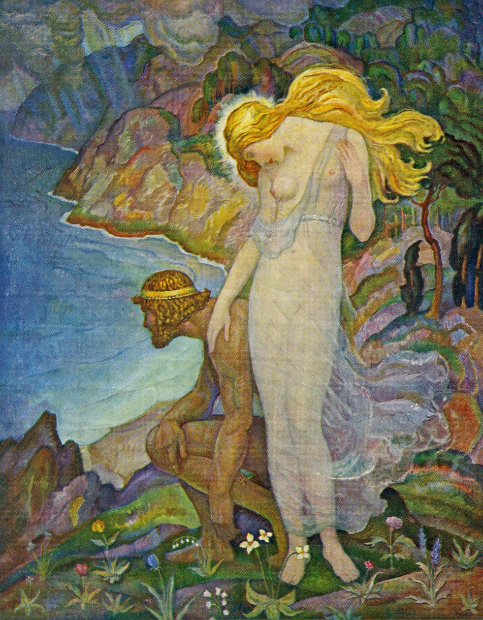 Odysseus ja Calypso tekijältä Newell Convers Wyeth