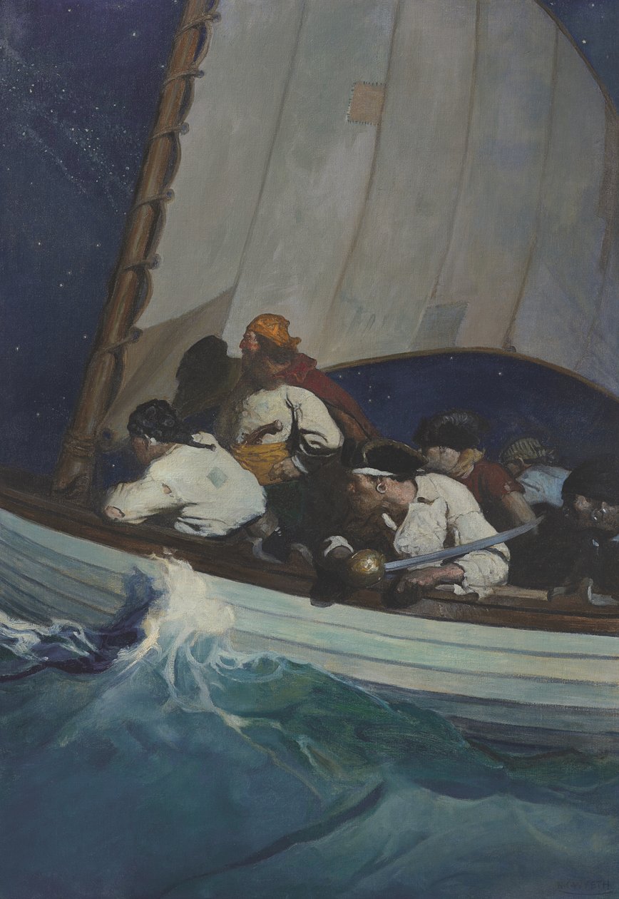 "Voi, Morganin miehet ovat valmiina sinua varten; ja Mustaparta - äijä!..." tekijältä Newell Convers Wyeth