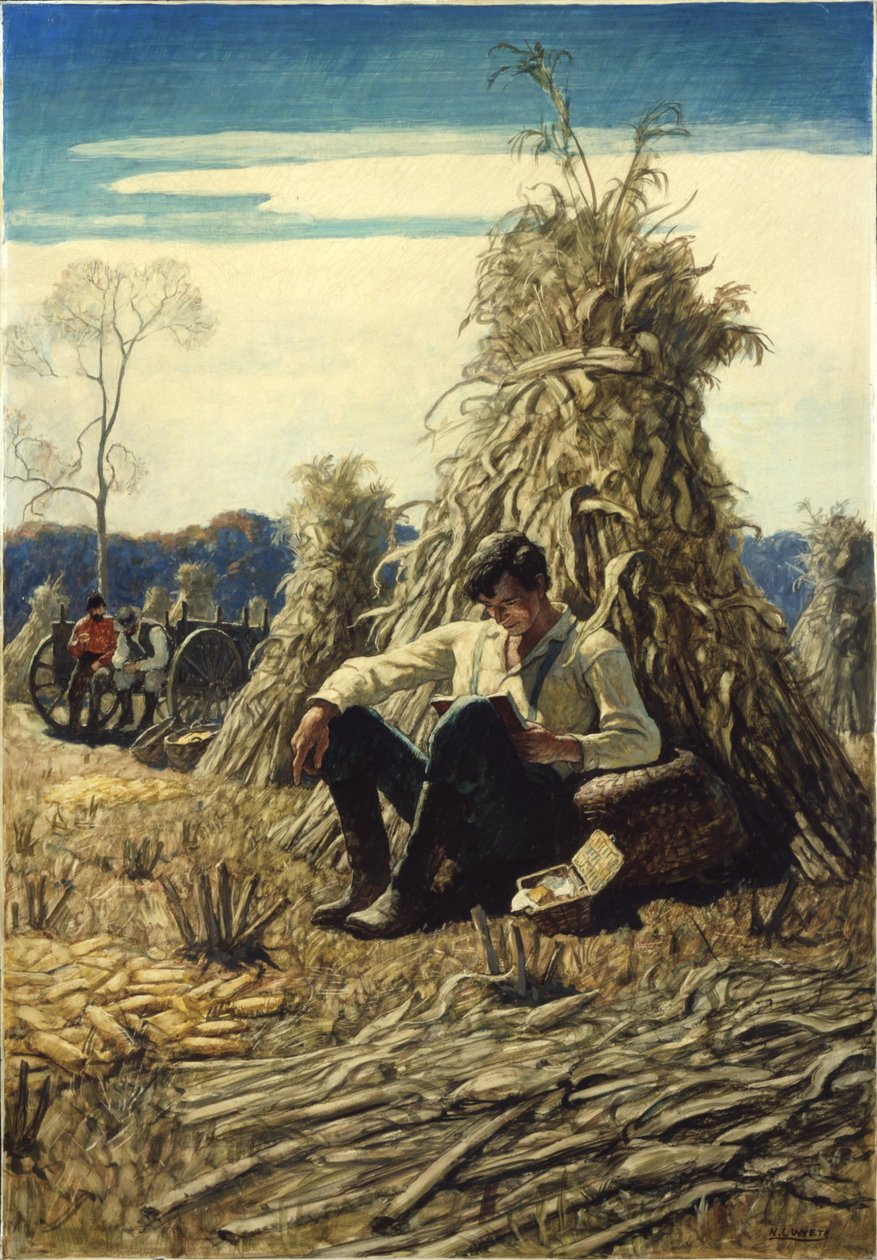 Peculiarsome Abe, 1940 (öljy renessanssilevylle) tekijältä Newell Convers Wyeth