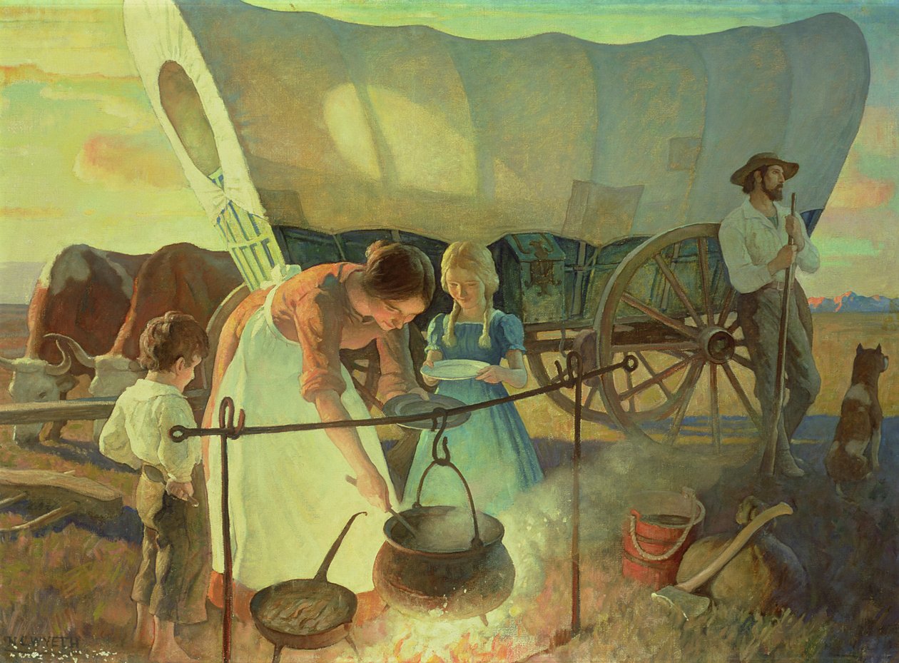 Etsitään uutta kotia (öljy kankaalle) tekijältä Newell Convers Wyeth