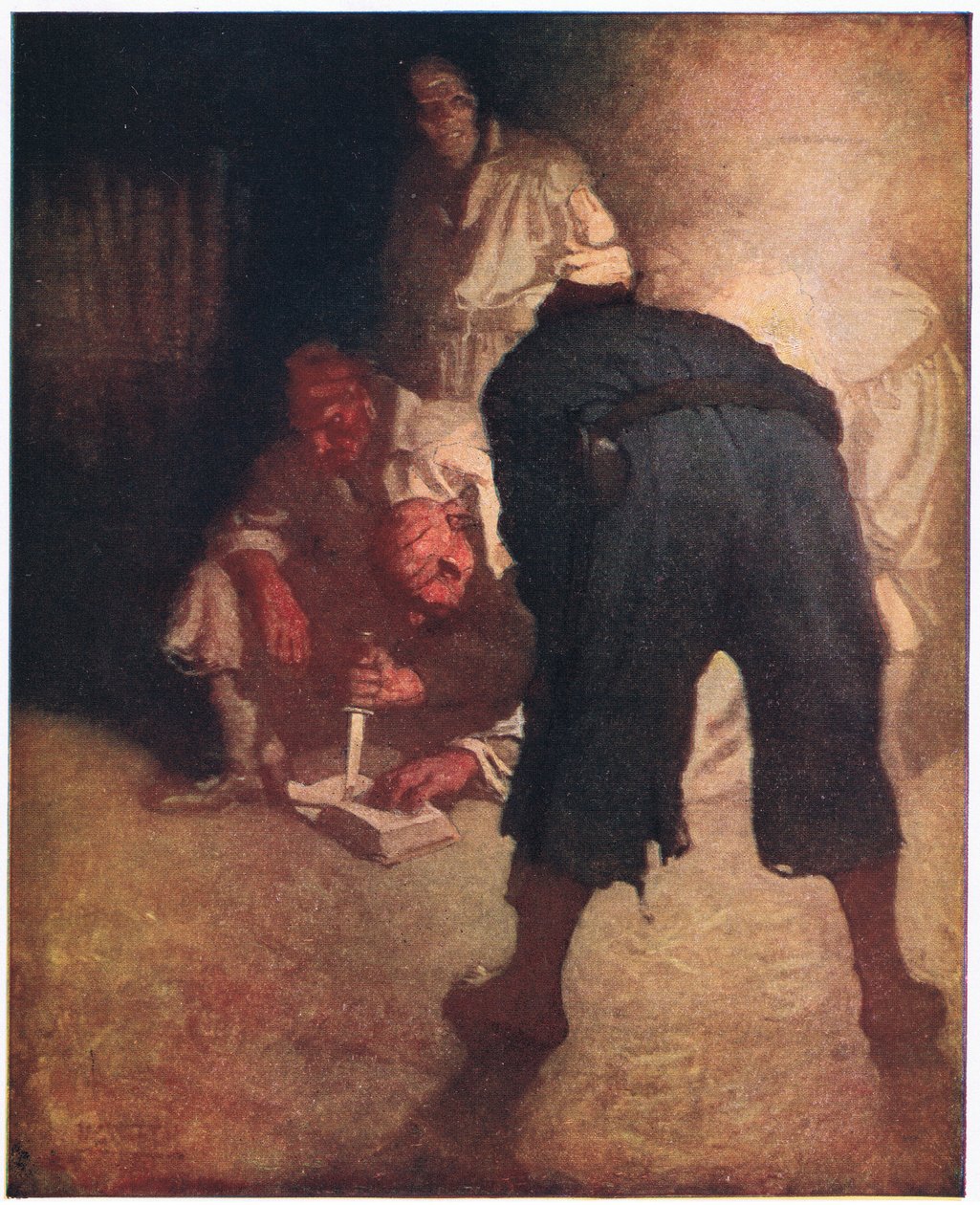 Musta piste: Noin puolessa välissä rinteen alajuoksua varastoalueelle ne kerättiin ryhmään... tekijältä Newell Convers Wyeth