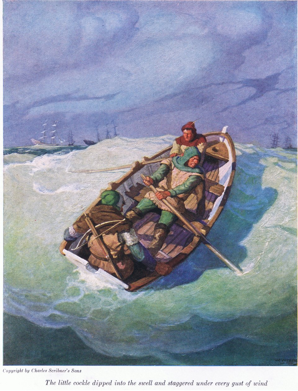 Pieni simpukka sukelsi turvotukseen ja horjui jokaisen tuulenpuuskan alla, 1916 tekijältä Newell Convers Wyeth