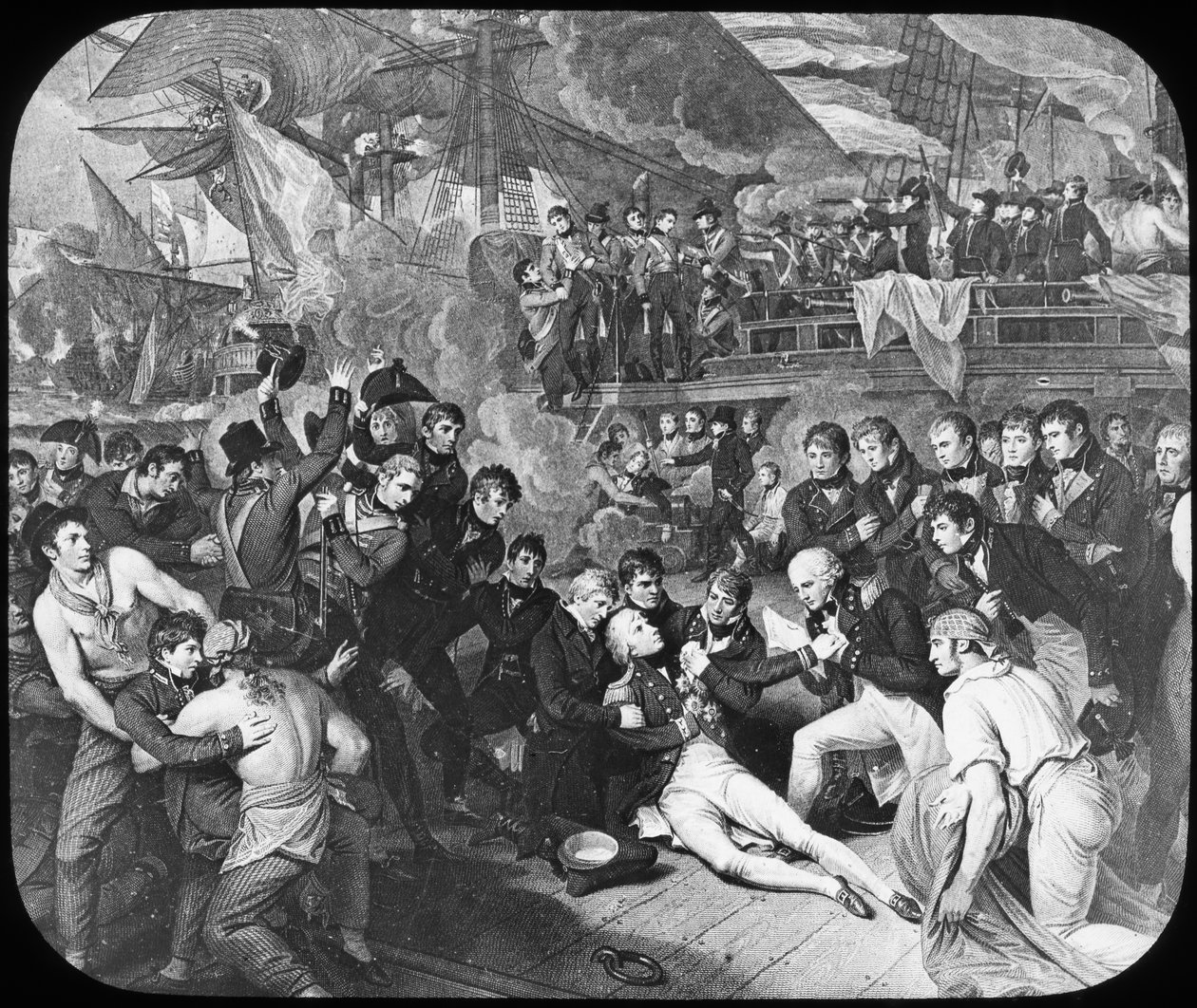 Admiral Lord Nelson haavoittui Trafalgarin taistelussa vuonna 1805 tekijältä Newton and Co