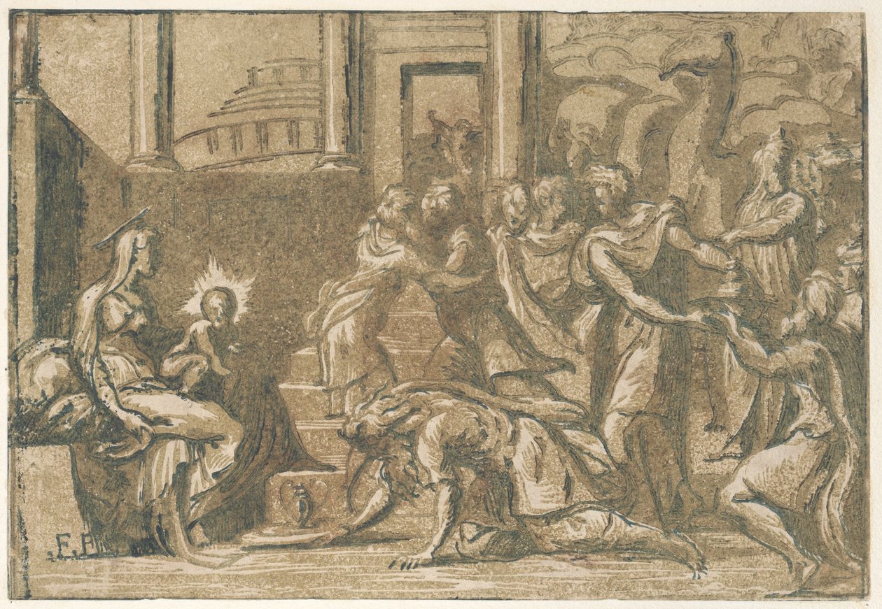 Maagien palvonta, 1540-50, 1540-50. tekijältä Giuseppe Niccolò Vicentino