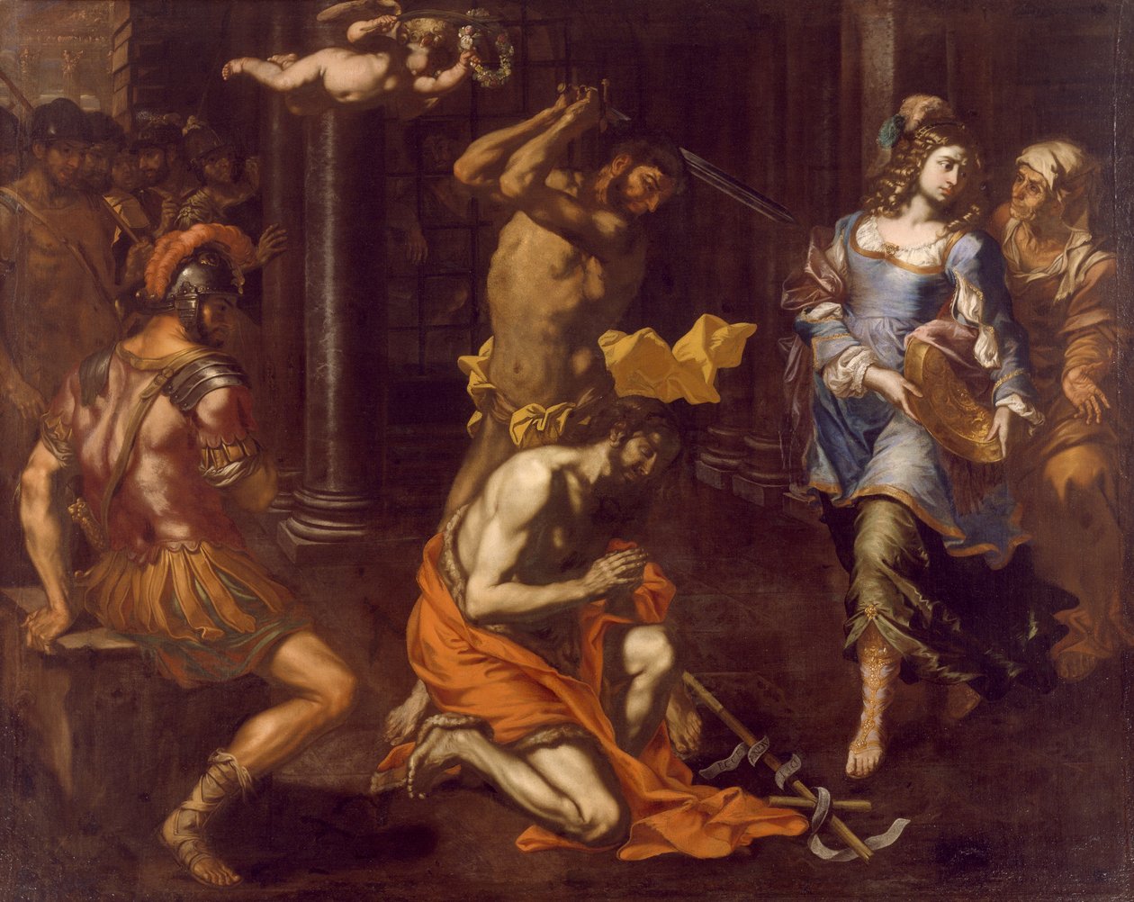 Niccolo de Simonen (toimii 1636-1655) Pyhän Johannes Kastajan mestaus, öljy kankaalle tekijältä Niccolò de Simone