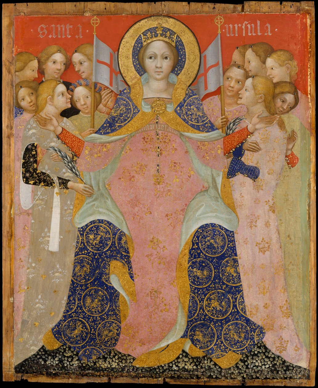 Pyhä Ursula ja hänen neitonsa, n. 1410. tekijältä Niccolò di Pietro