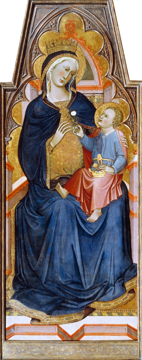 Madonna ja lapsi, 1387 (tempera ja kulta puulla) tekijältä Niccolo di Buonaccorso