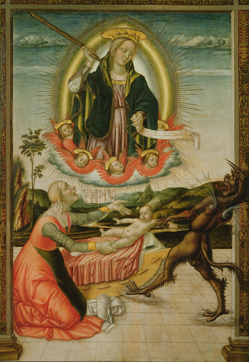 Lady of Relief (tempera laivalla) tekijältä Niccolo di Liberatore