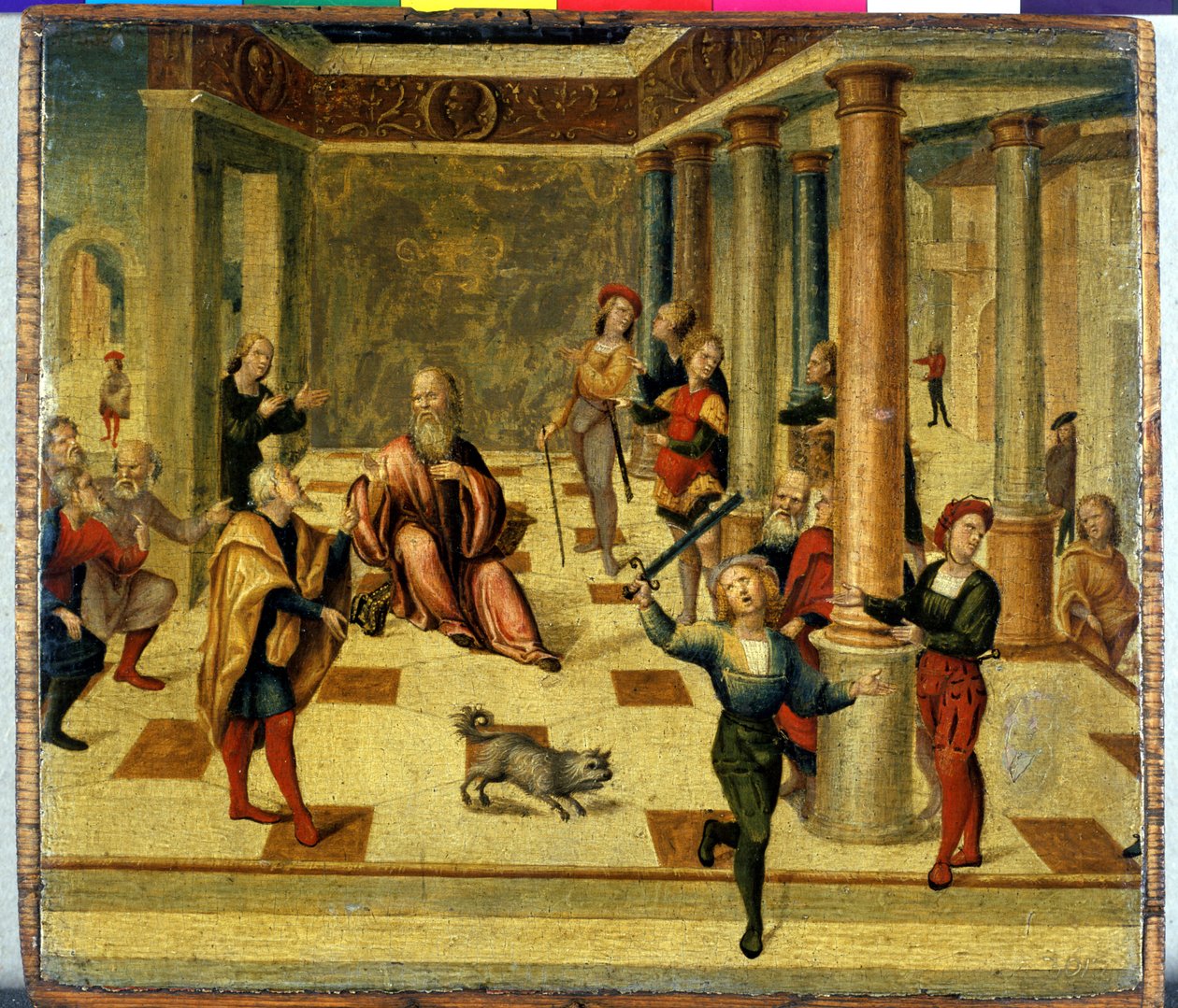 Kohtaus Rooman historiasta (tempera puulla) tekijältä Niccolo the Younger Giolfino