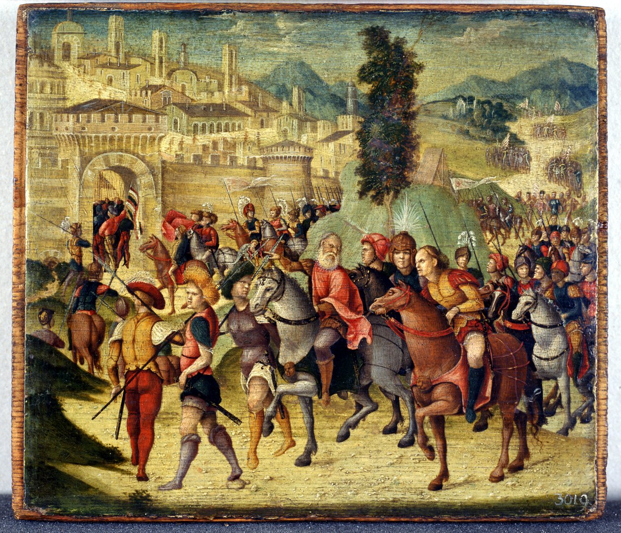 Kohtaus Rooman historiasta (tempera puulla) tekijältä Niccolo the Younger Giolfino