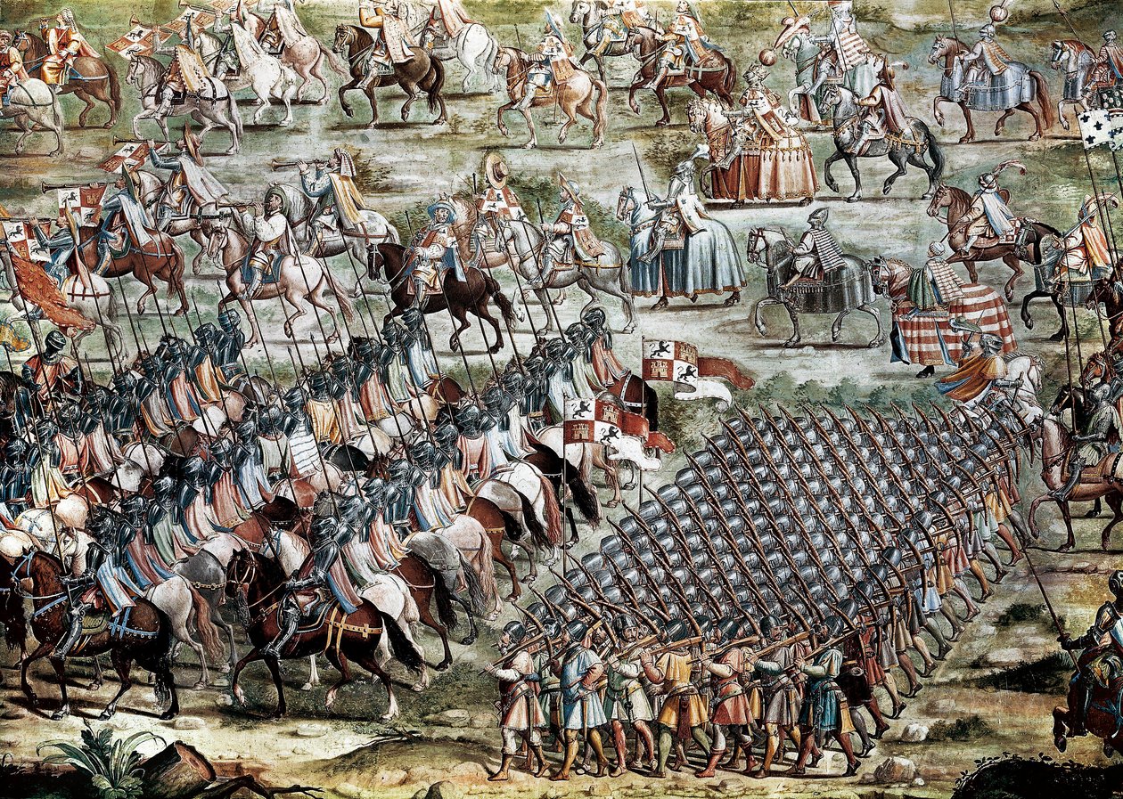 Higueruelan taistelu 1.7.1431 Johannes II:n Kastilialaisen (1405-1454) ja Muhammed IX:n armeijaa vastaan tekijältä Niccolo (and workshop) Granello