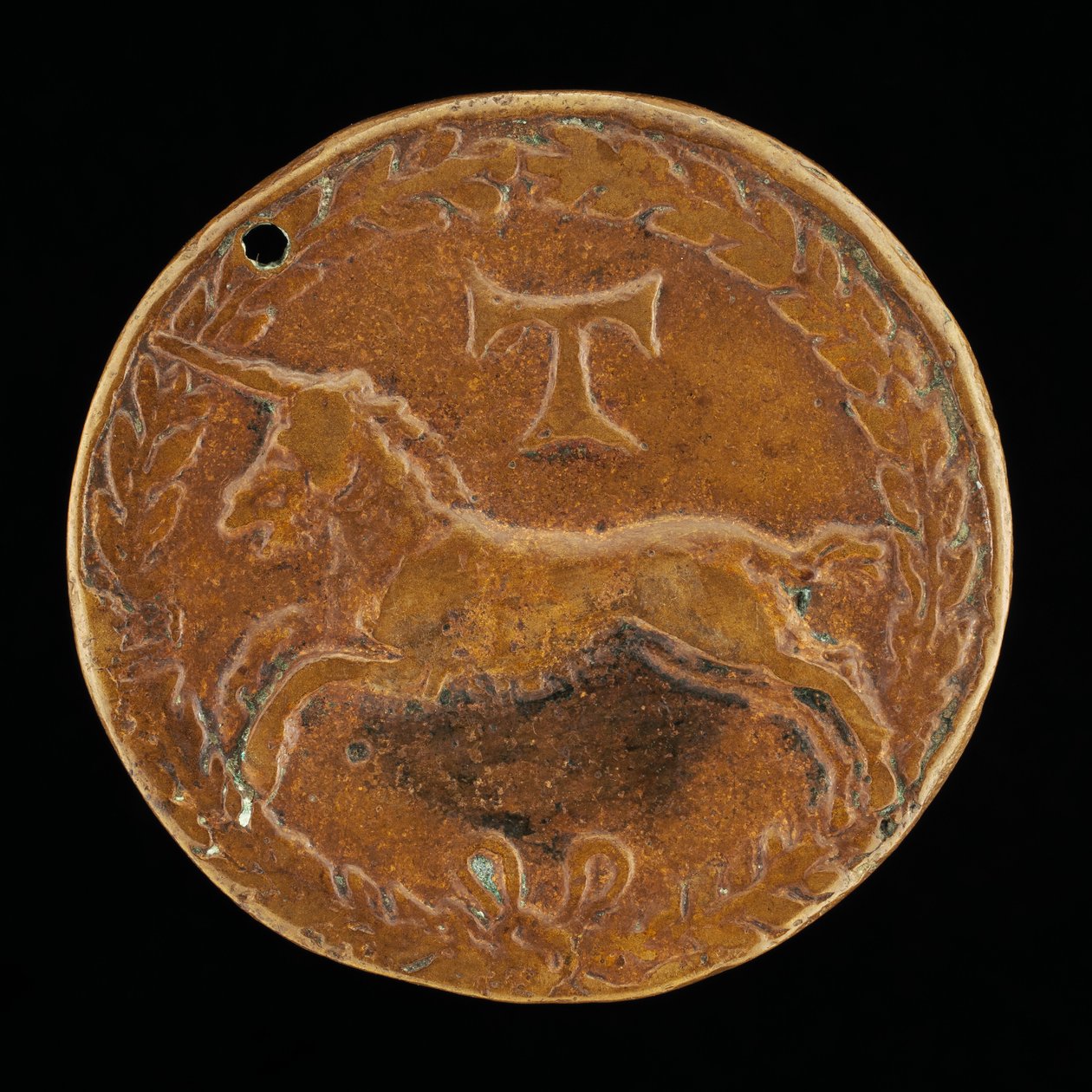Yksisarvinen ja Tau-risti [käänteinen], n. 14801486. tekijältä Niccolo Fiorentino