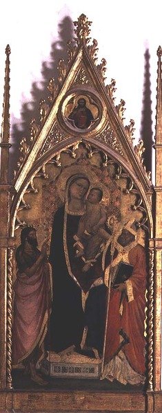 Madonna ja lapsi pyhien kanssa (tempera paneelissa) tekijältä Niccolo di Pietro Gerini