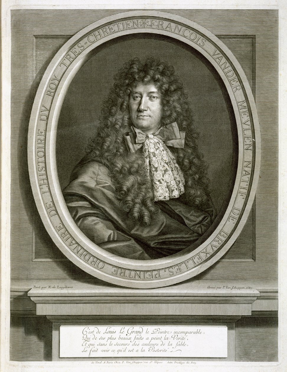 Adam Frans van der Meulen, kaiverrus Pierre Louis van Schuppen (1627-1702) 1687 tekijältä Nicolas de Largillière