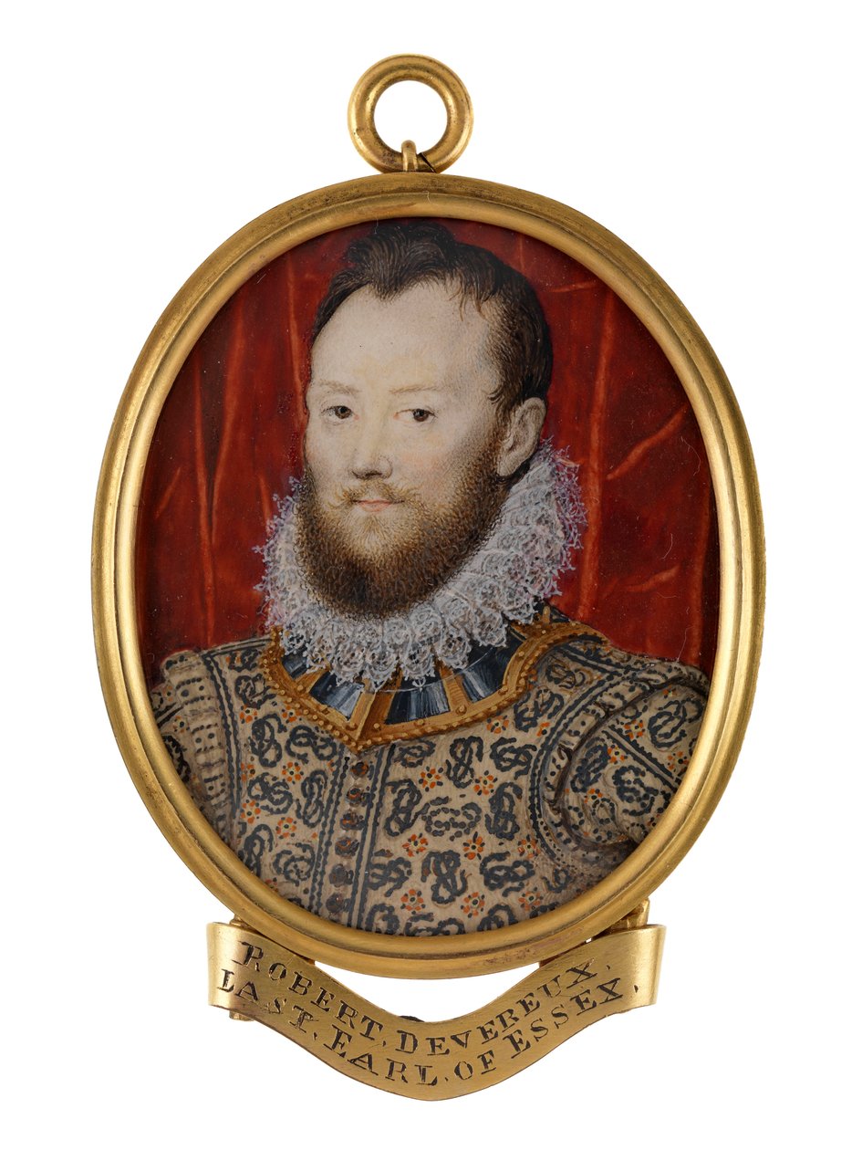 Robert Devereux, Essexin 2. jaarli, noin 1590 (akvarelli). tekijältä Nicholas (school of) Hilliard
