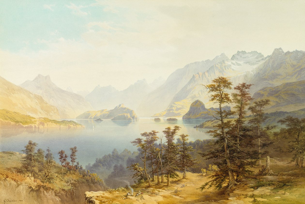 Manapouri-järvi, Eteläsaari, Uusi-Seelanti tekijältä Nicholas Chevalier
