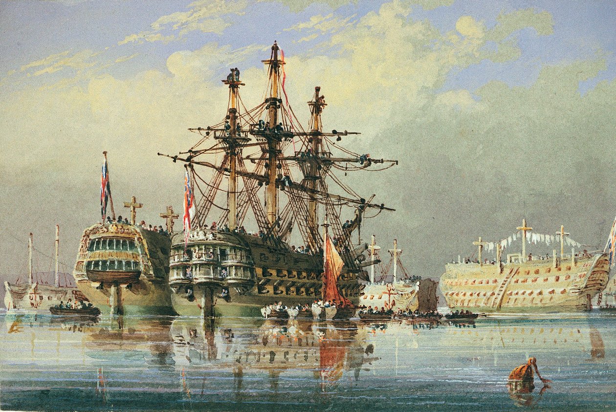 Laivoja Devonportissa, noin 1850 (akvarelli). tekijältä Nicholas Condy