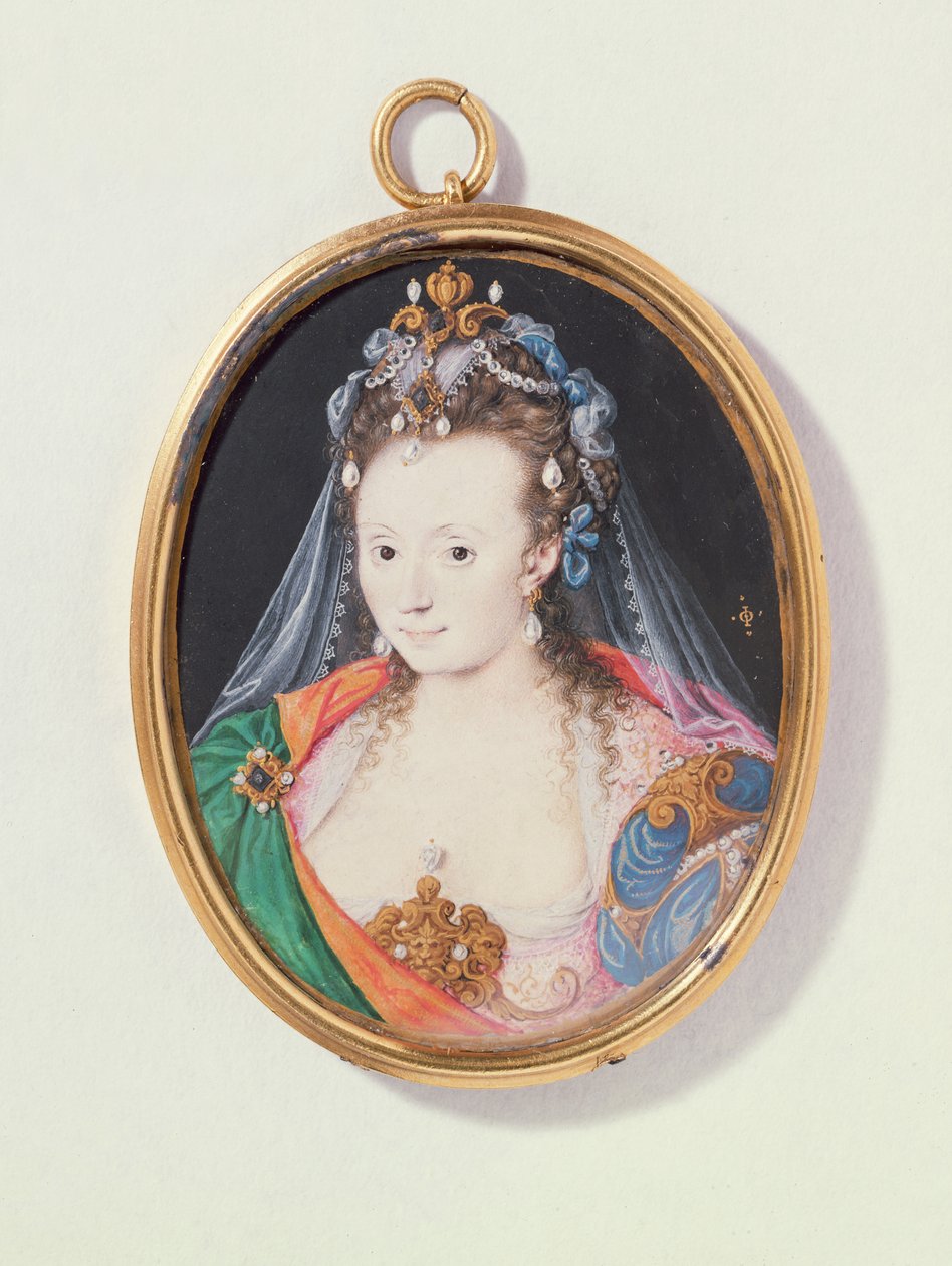 Lennoxin herttuattaren Arabella Stuartin miniatyyri, 1593 (wc vellum) tekijältä Nicholas Hilliard