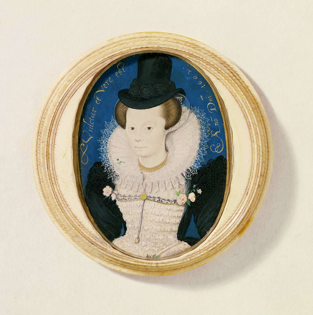 Tuntemattoman naisen miniatyyri, 1602 (wc vellum) tekijältä Nicholas Hilliard