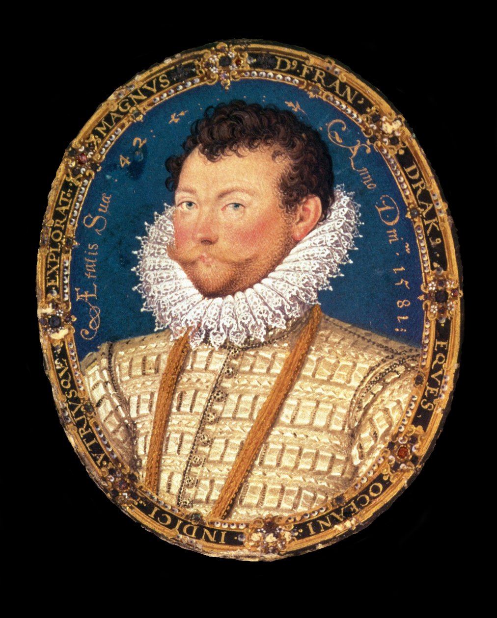Sir Francis Draken muotokuva, 1581 tekijältä Nicholas Hilliard