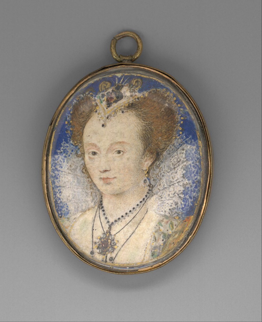 Naisen muotokuva, n.1590 (pergamentti kortille). tekijältä Nicholas Hilliard