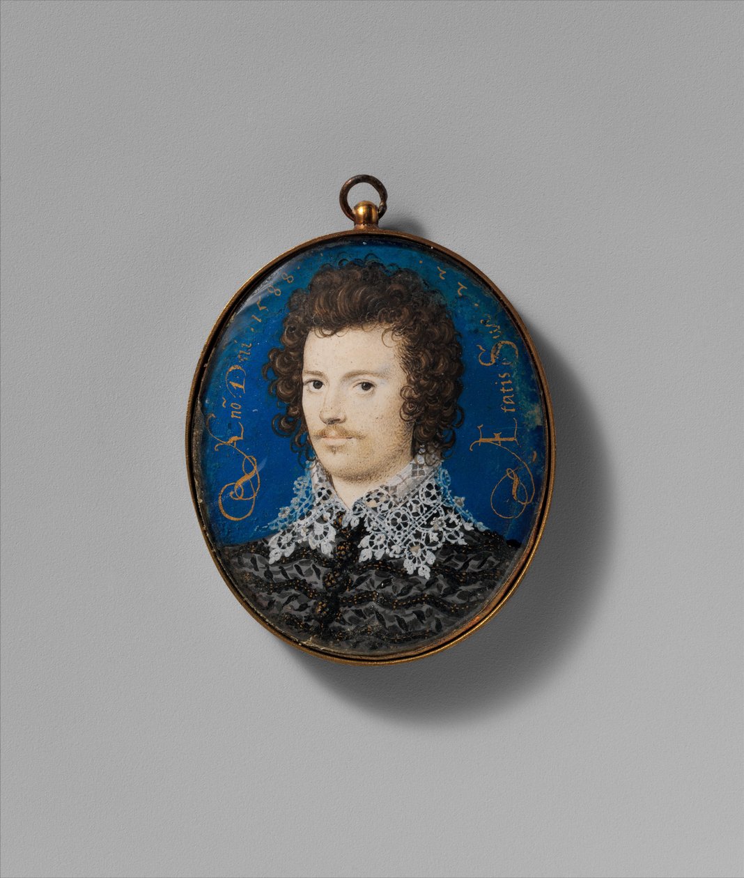 Nuoren miehen muotokuva, 1588 (pergamentti kortilla). tekijältä Nicholas Hilliard