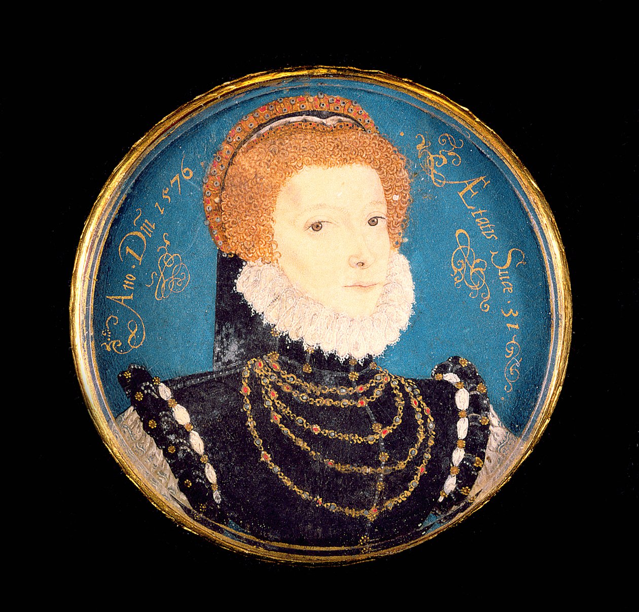 Naisen muotokuva, 1576 (wc vellum) tekijältä Nicholas Hilliard