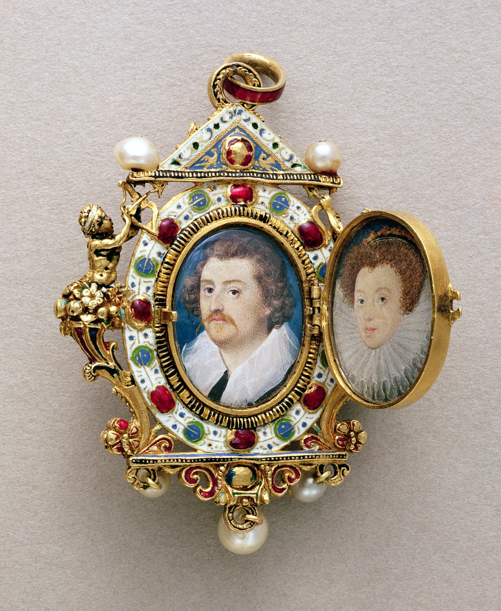 Tuntemattoman miehen ja naisen muotokuvia, n. 1590 tekijältä Nicholas Hilliard
