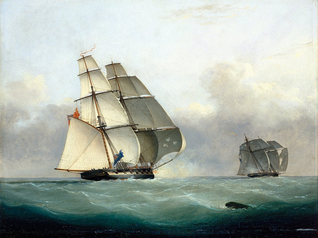 HMS "Acornin" vangitsema orjakauppalaiva "Gabriel", 6. heinäkuuta 1841. tekijältä Nicholas Matthews Condy
