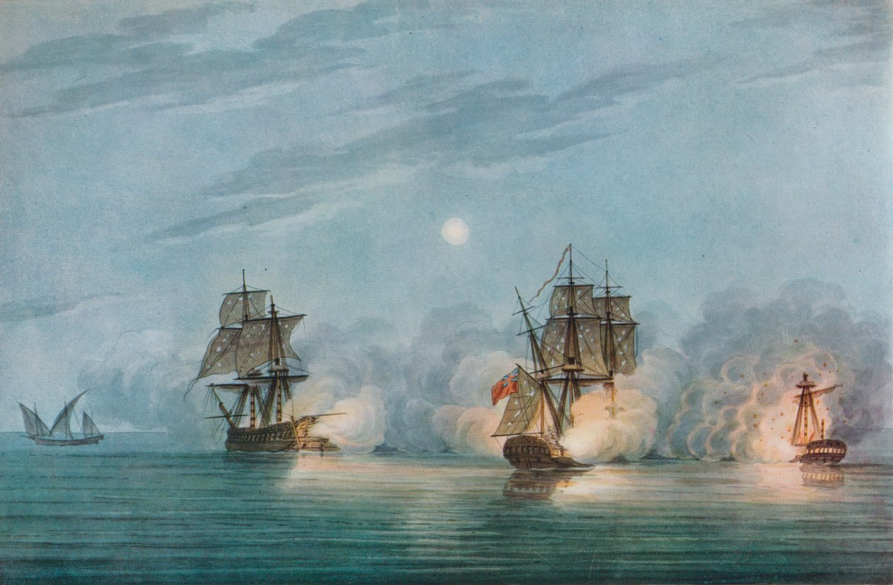 Badere-I-Zafférin vangitseminen, c1809 tekijältä Nicholas Pocock