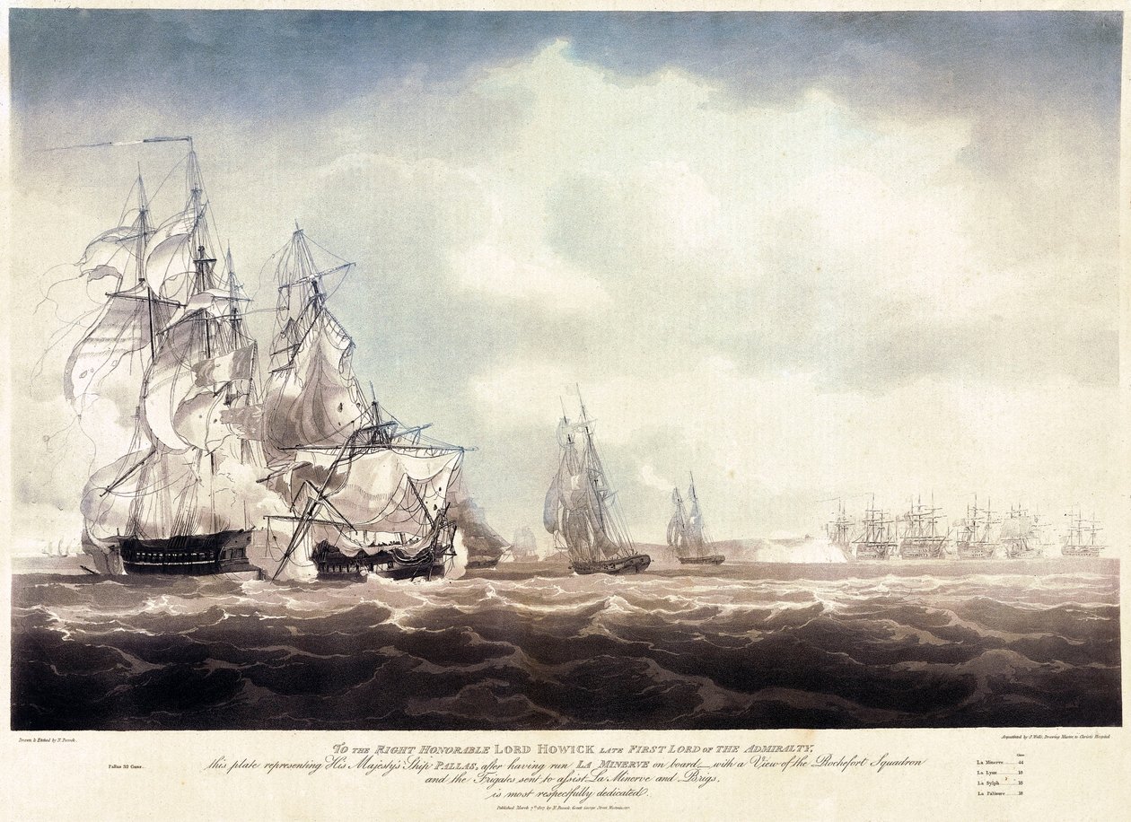 HMS "Pallas" La Minerven jälkeen. tekijältä Nicholas Pocock