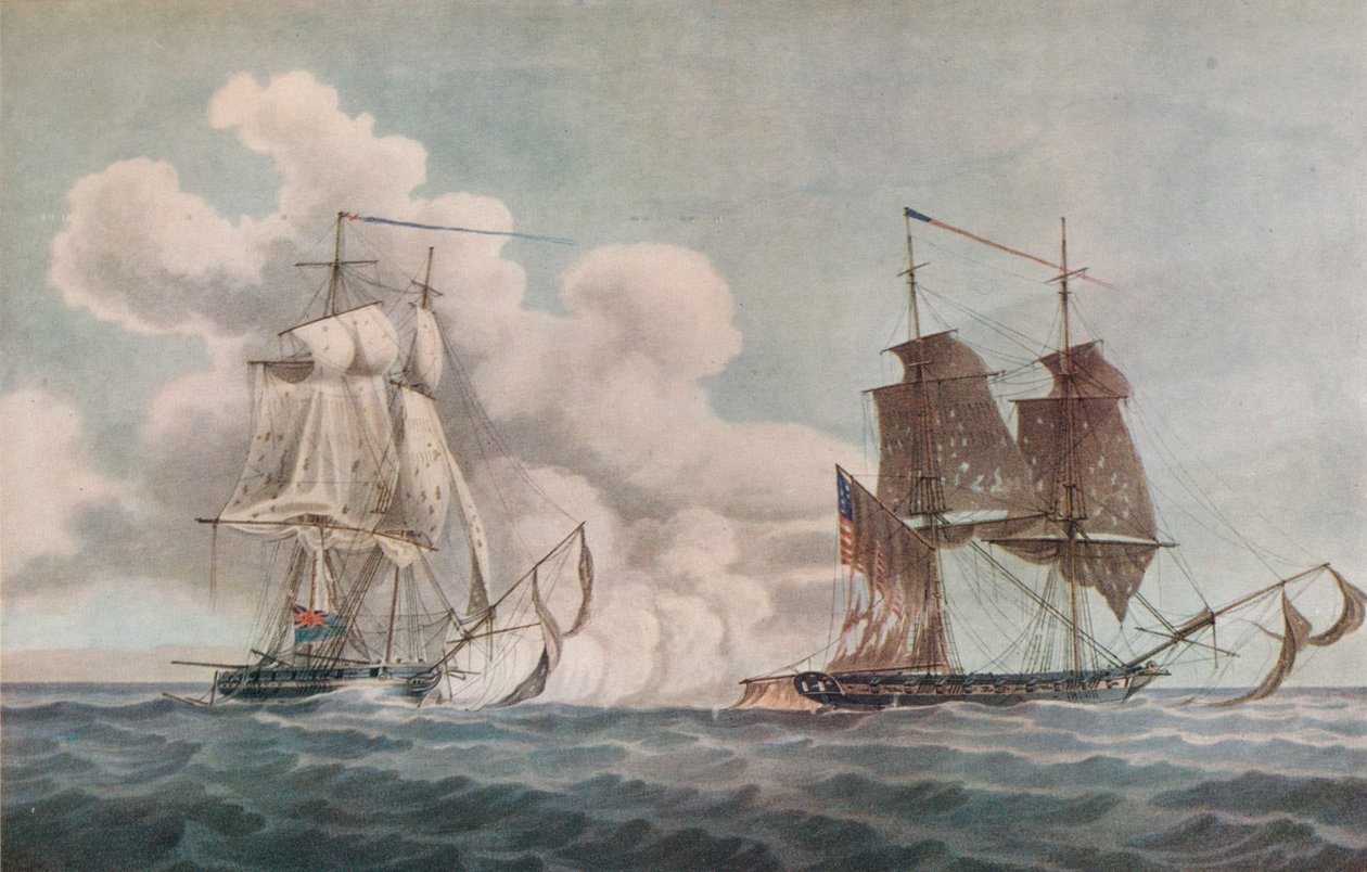 Packet Boat and Privateer, c1819 tekijältä Nicholas Pocock