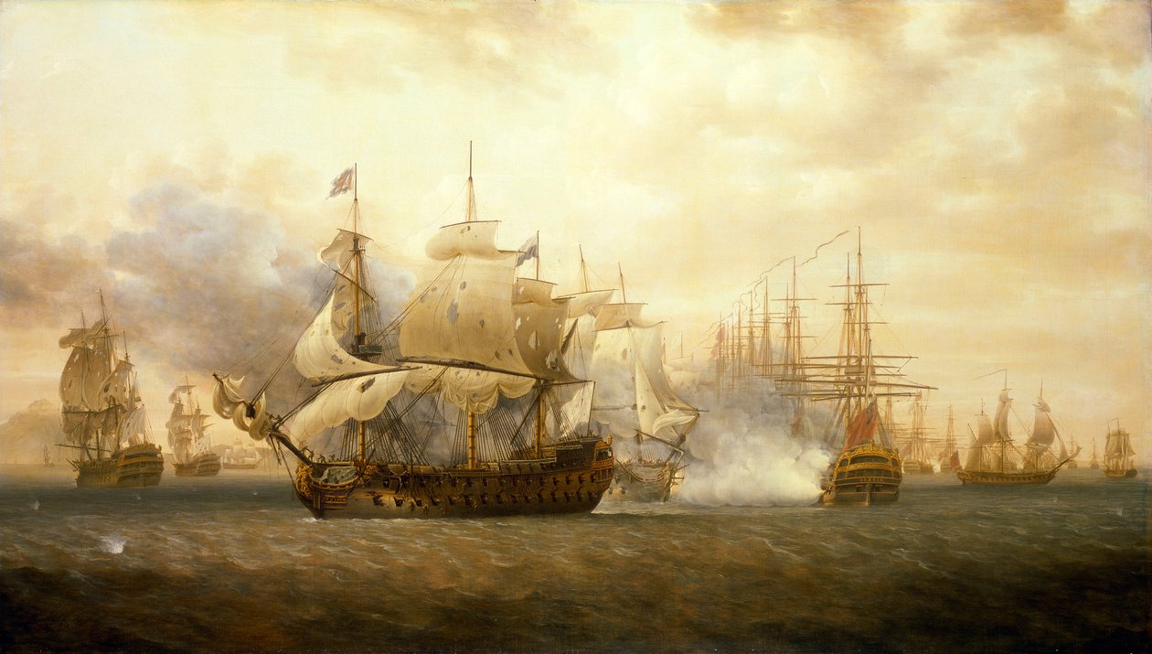 Frigattien lahden taistelu, 26. tammikuuta 1782 tekijältä Nicholas Pocock