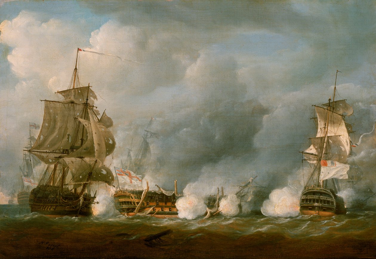 Puolustus 1. kesäkuuta 1794 käydyssä taistelussa. tekijältä Nicholas Pocock