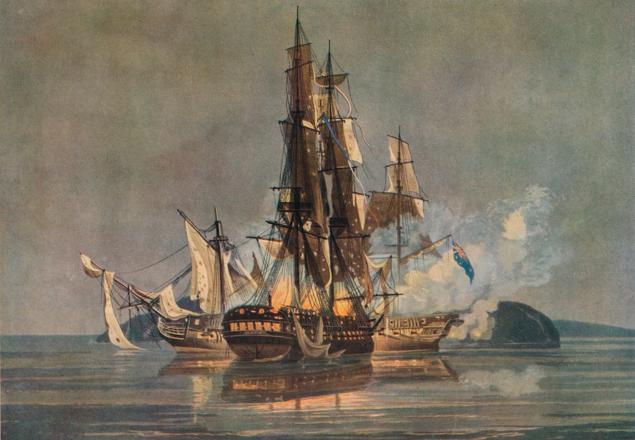 Viimeinen ranskalais-brittiläinen fregattitoiminta, n. 1815 tekijältä Nicholas Pocock