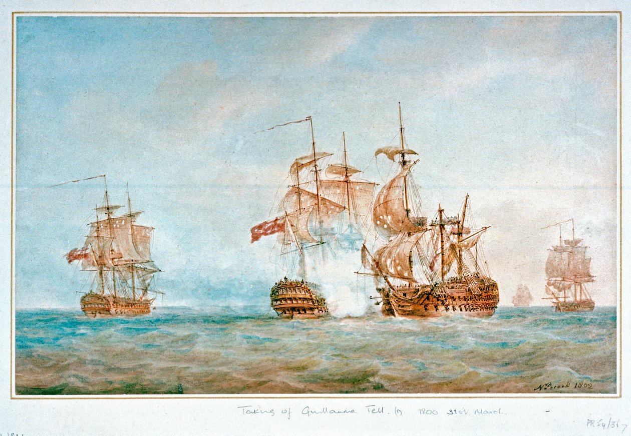 Guillaume Tell -aluksen kaappaus, 31. maaliskuuta 1800. tekijältä Nicholas Pocock
