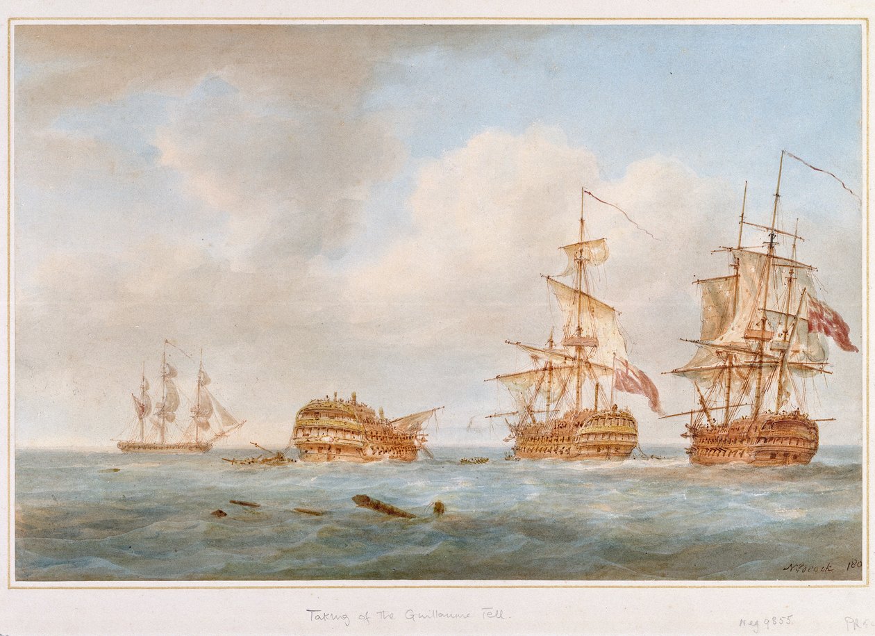Guillaume Tell -aluksen kaappaus, 31. maaliskuuta 1800. tekijältä Nicholas Pocock