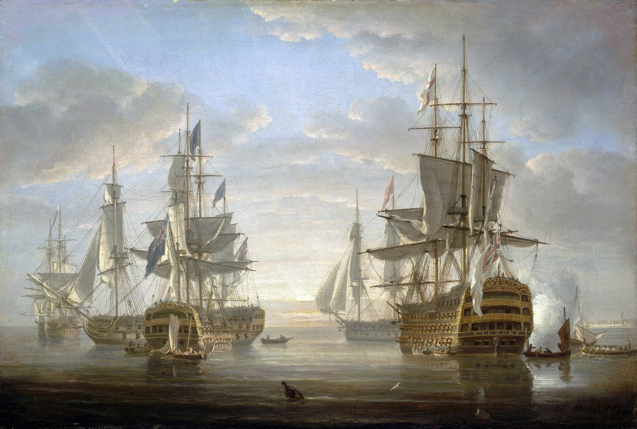 Sota-aluslaivasto, jonka kapteenina Horatio Nelson (1758-1805) toimi vallankumous- ja Napoleonin sotien aikana (1793-1805). tekijältä Nicholas Pocock
