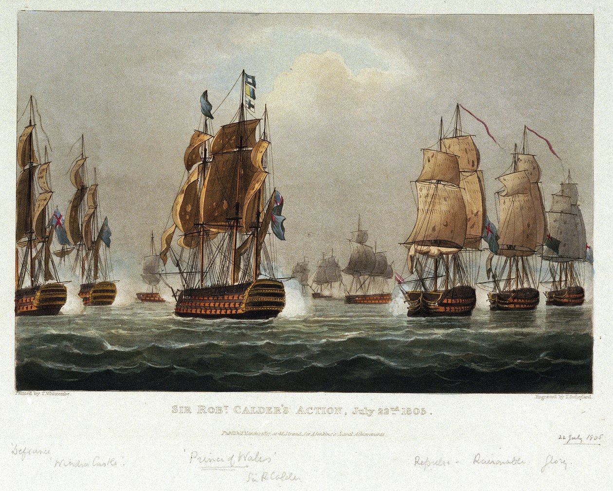 Sir Robert Calderin (1745-1818) merenkulkualan manööverit. tekijältä Nicholas Pocock
