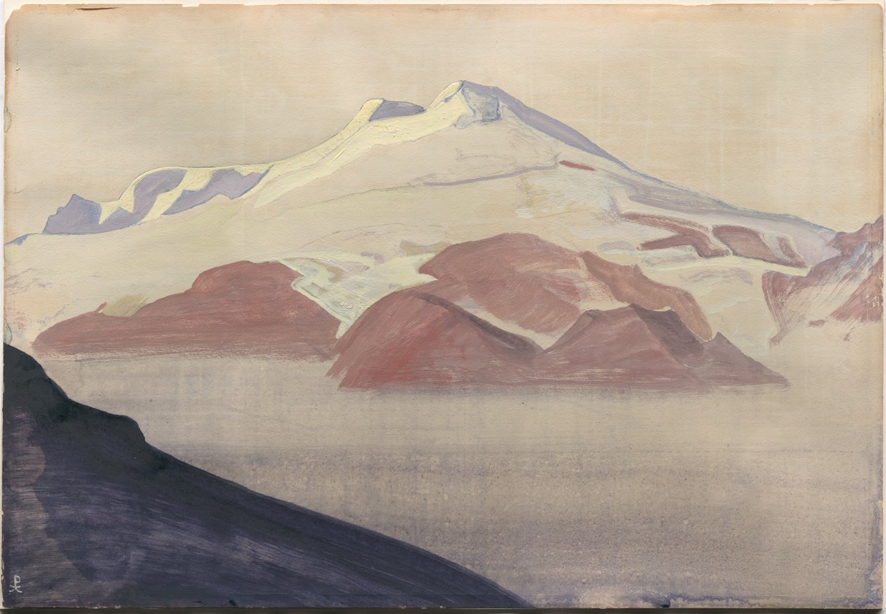 Elbrus, Kaukasus, albuminlehti, 1933 tekijältä Nicholas Roerich