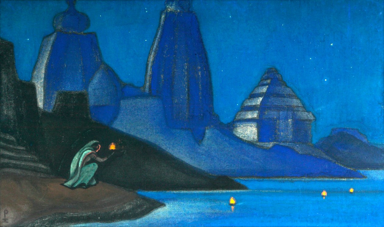 Onnenliekki valot Gangesissa, 1947. tekijältä Nicholas Roerich