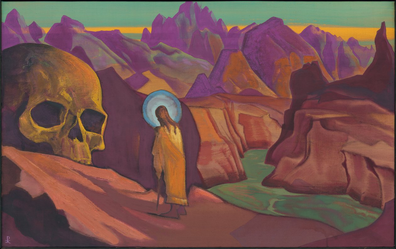 Issa ja jättiläisen pääkallo, 1932 tekijältä Nicholas Roerich