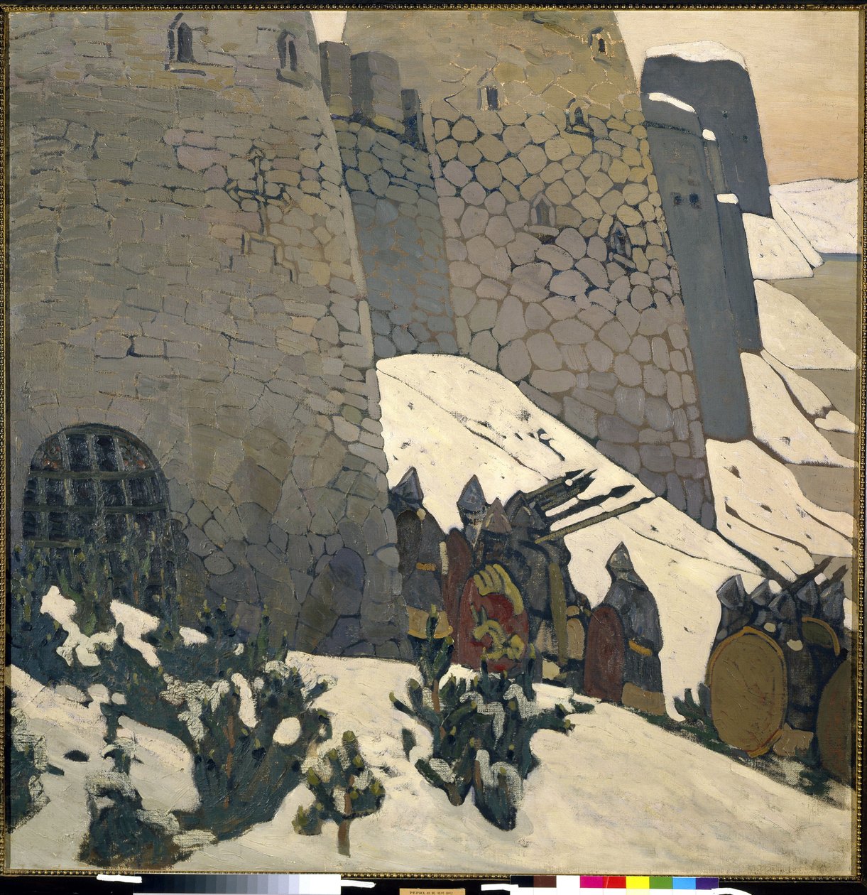 El rellotge. Pintura de Nicholas Roerich (1874-1947), oli sobre tela finlandès tekijältä Nicholas Roerich