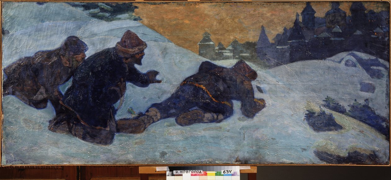 Vakoilijat. Nicholas Roerichin (1874-1947) maalaus, tempera kankaalle tekijältä Nicholas Roerich