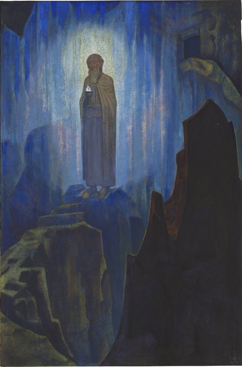 Lumiere celeste - Taivaan valo par Roerich, Nicholas (1874-1947). Tempera kankaalle, koko: 124x80 tekijältä Nicholas Roerich