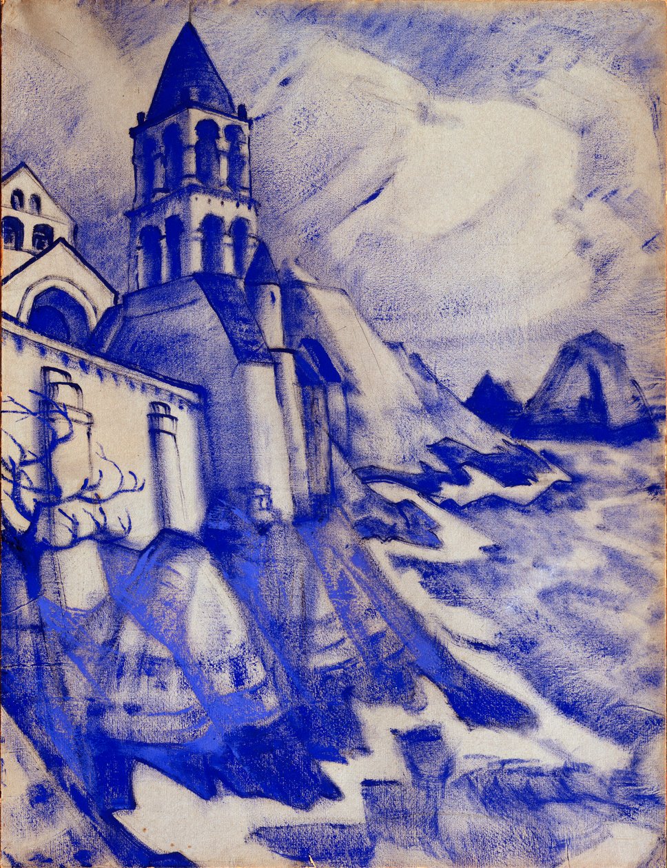 Valmisteleva sisustus Maurice Maeterlinckin näytelmään "Prinsessa Maleine", 1913 tekijältä Nicholas Roerich