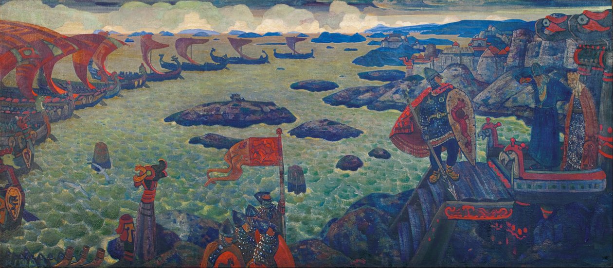 Valmiina kampanjaan Varangianmeri, 1910 tekijältä Nikolai Konstantinowitsch Roerich
