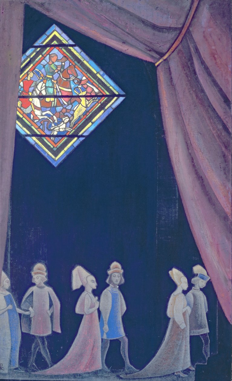 Luonnos Richard Wagnerin oopperaan "Tristan ja Isolde", 1910-luku tekijältä Nicholas Roerich