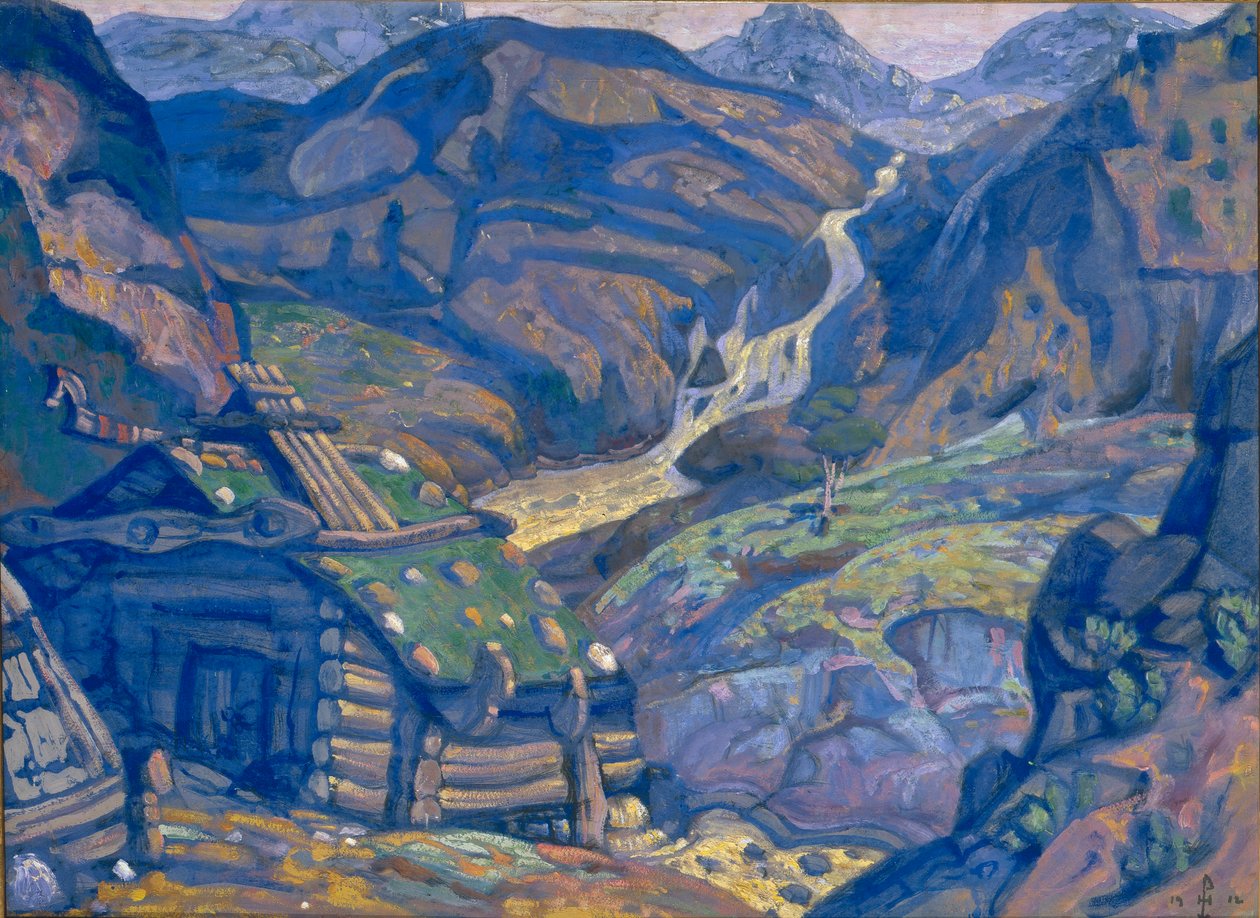 Lavastus H. Ibsenin teatterinäytelmään Peer Gynt, 1912 tekijältä Nikolai Konstantinowitsch Roerich
